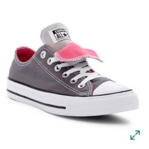 Grey Converse With Pink Tongue